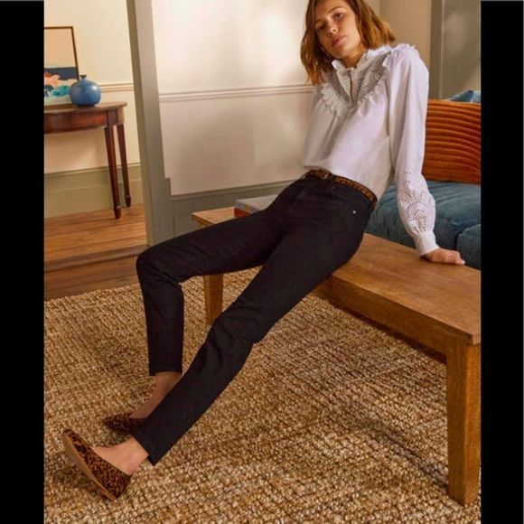 Boden Pants - Boden Slim Straight Ankle Skimmers - Black